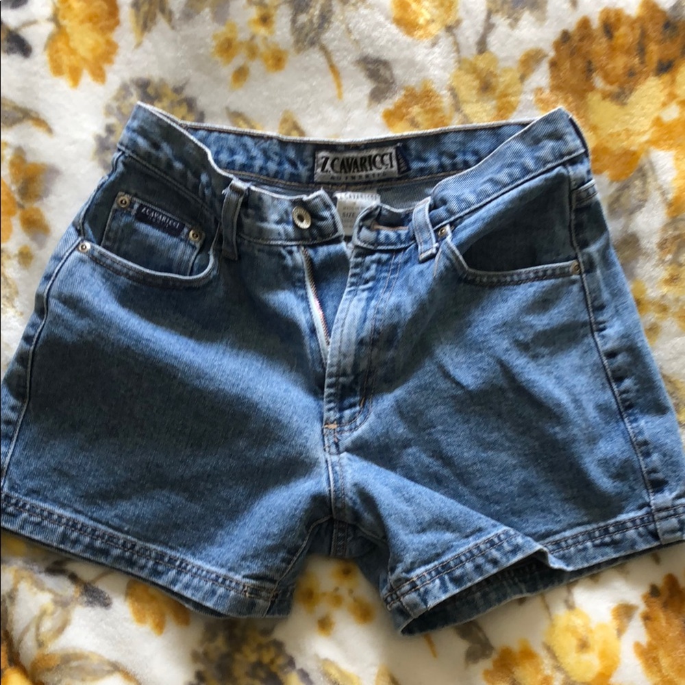 Z. Cavaricci Blue Jean Shorts with Frayed Hem